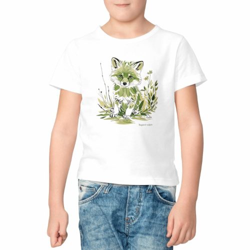 visual_Blanc T-shirt Enfant Epais "Regard vulpin"