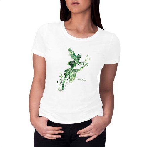 visual_Blanc T-shirt Femme Epais "Libre d'esprit"